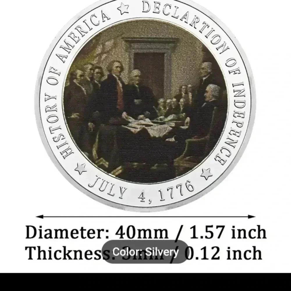 The Declaration Of Independence Souvenir Hobo Coin, Silver Plated Collectible. - Picture 3 of 7